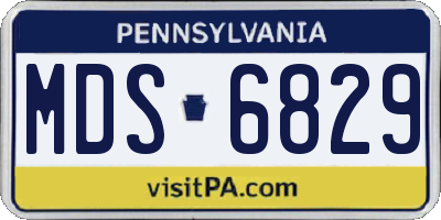 PA license plate MDS6829