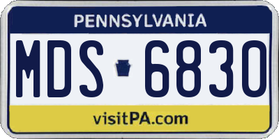 PA license plate MDS6830