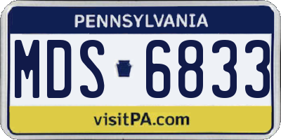 PA license plate MDS6833