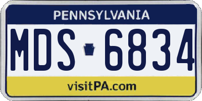 PA license plate MDS6834