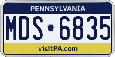 PA license plate MDS6835