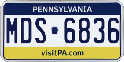 PA license plate MDS6836