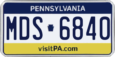 PA license plate MDS6840