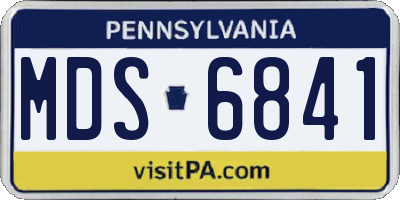 PA license plate MDS6841
