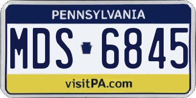 PA license plate MDS6845