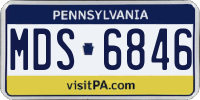 PA license plate MDS6846