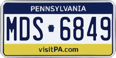 PA license plate MDS6849