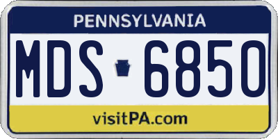 PA license plate MDS6850