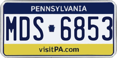 PA license plate MDS6853