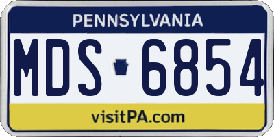 PA license plate MDS6854
