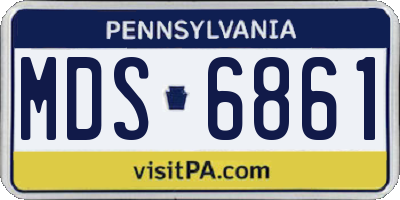 PA license plate MDS6861