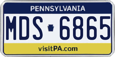 PA license plate MDS6865