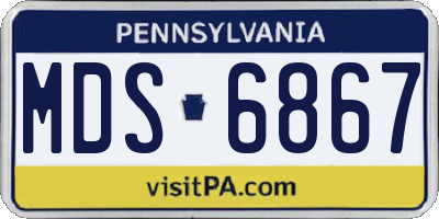 PA license plate MDS6867