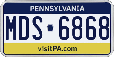 PA license plate MDS6868