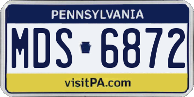PA license plate MDS6872