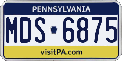 PA license plate MDS6875