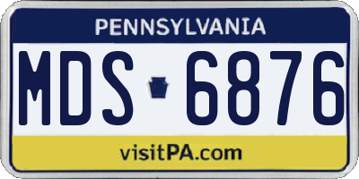 PA license plate MDS6876