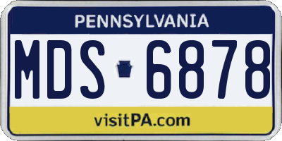 PA license plate MDS6878