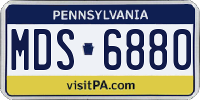 PA license plate MDS6880