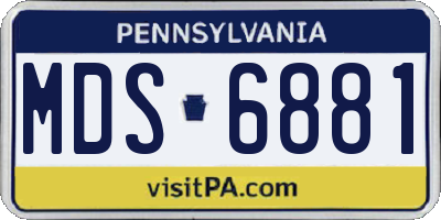 PA license plate MDS6881