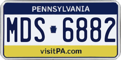 PA license plate MDS6882