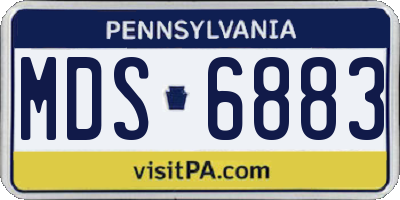 PA license plate MDS6883