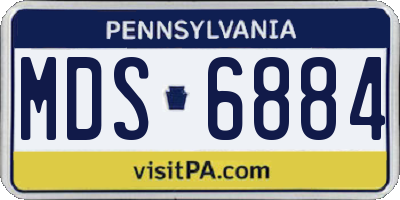 PA license plate MDS6884