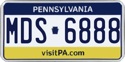 PA license plate MDS6888