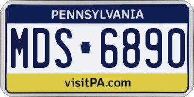 PA license plate MDS6890