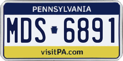 PA license plate MDS6891