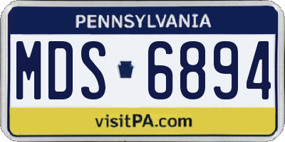 PA license plate MDS6894