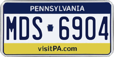 PA license plate MDS6904