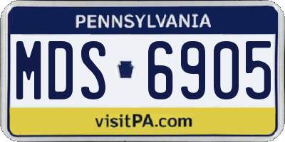 PA license plate MDS6905