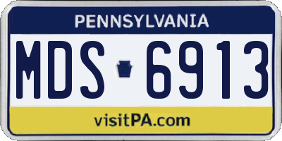 PA license plate MDS6913