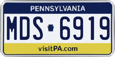 PA license plate MDS6919