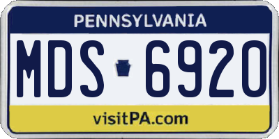 PA license plate MDS6920