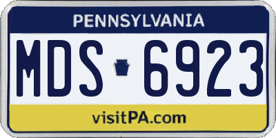 PA license plate MDS6923