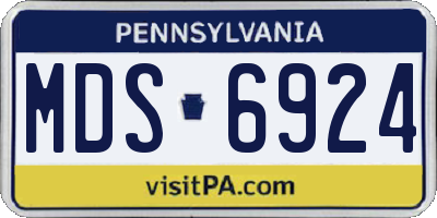 PA license plate MDS6924