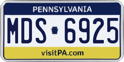 PA license plate MDS6925