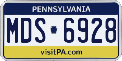PA license plate MDS6928