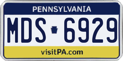 PA license plate MDS6929