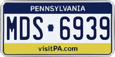 PA license plate MDS6939