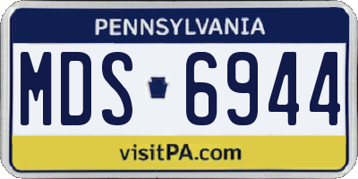 PA license plate MDS6944