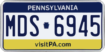 PA license plate MDS6945