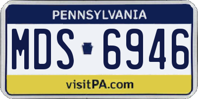 PA license plate MDS6946