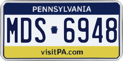 PA license plate MDS6948