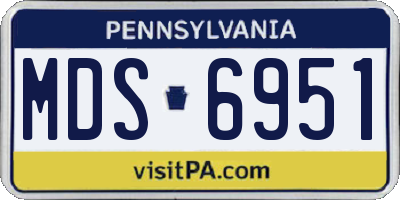 PA license plate MDS6951