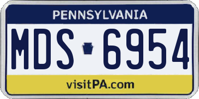 PA license plate MDS6954