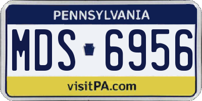 PA license plate MDS6956