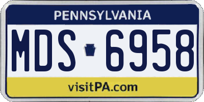 PA license plate MDS6958